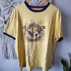 Walt Disney World Men's yellow crew neck T-shirt. Size XXL